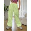 imageSHENHE Womens Baggy Loose Cargo Pants Drawstring Waist Joggers Long TrousersMustard Yellow