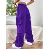 imageSHENHE Womens Baggy Loose Cargo Pants Drawstring Waist Joggers Long TrousersPurple