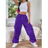 imageSHENHE Womens Baggy Loose Cargo Pants Drawstring Waist Joggers Long TrousersPurple