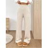 imageSHENHE Womens Cable Knit Sweater Pants High Waisted Casual Lounge Pants Fall Knit PantsKhaki