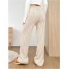 imageSHENHE Womens Cable Knit Sweater Pants High Waisted Casual Lounge Pants Fall Knit PantsKhaki