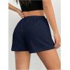 imageSHENHE Womens Drawstring Baggy Shorts Elastic Waist Wide Leg Summer Casual Shorts with PocketsDeep Blue