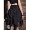 imageSHENHE Womens Goth Mini Skirt High Waist Asymmetrical Flowy Swing Grunge Punk Fairy SkirtBlack