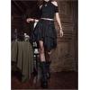 imageSHENHE Womens Goth Mini Skirt High Waist Asymmetrical Flowy Swing Grunge Punk Fairy SkirtBlack