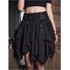 imageSHENHE Womens Goth Mini Skirt High Waist Asymmetrical Flowy Swing Grunge Punk Fairy SkirtBlack