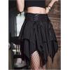 imageSHENHE Womens Goth Mini Skirt High Waist Asymmetrical Flowy Swing Grunge Punk Fairy SkirtBlack