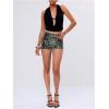imageSHENHE Womens Leopard Print Sequin Shorts Low Rise Sparkly Mini Shorts Y2k Sexy RaveBlack
