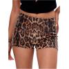 imageSHENHE Womens Leopard Print Sequin Shorts Low Rise Sparkly Mini Shorts Y2k Sexy RaveBrown