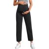 imageSHENHE Womens Maternity Jeans Over Belly High Waist Raw Hem Comfy Stretch Jean Denim PantsBlack