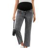 imageSHENHE Womens Maternity Jeans Over Belly High Waist Raw Hem Comfy Stretch Jean Denim PantsGrey