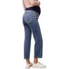 imageSHENHE Womens Maternity Jeans Over Belly High Waist Raw Hem Comfy Stretch Jean Denim PantsMedium Blue