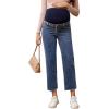 imageSHENHE Womens Maternity Jeans Over Belly High Waist Raw Hem Comfy Stretch Jean Denim PantsMedium Blue