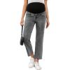 imageSHENHE Womens Maternity Jeans Over Belly High Waist Raw Hem Comfy Stretch Jean Denim PantsMedium Grey