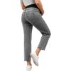 imageSHENHE Womens Maternity Jeans Over Belly High Waist Raw Hem Comfy Stretch Jean Denim PantsMedium Grey