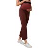 imageSHENHE Womens Maternity Jeans Over Belly High Waist Raw Hem Comfy Stretch Jean Denim PantsRust Brown