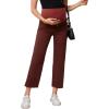 imageSHENHE Womens Maternity Jeans Over Belly High Waist Raw Hem Comfy Stretch Jean Denim PantsRust Brown