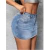 imageSHENHE Womens Ripped Low Rise Zip Fly Denim Skirt Sexy Y2k Vintage Jean Mini SkirtLight Wash a