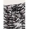 imageSHENHE Womens Sexy Animal Print Low Rise Y2k Shorts Lace Up Hot Pants Rave Booty ShortsBlack and White
