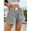 imageSHENHE Womens Striped Colorblock Straight Leg Shorts Elastic Waist Streetwear ShortsBlack and White