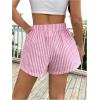 imageSHENHE Womens Striped Colorblock Straight Leg Shorts Elastic Waist Streetwear ShortsPink