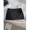 imageSHENHE Womens Striped Low Waist Mini Skirt Y2k Tie Front Bodycon Skirts with ShortsBlack
