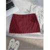 imageSHENHE Womens Striped Low Waist Mini Skirt Y2k Tie Front Bodycon Skirts with ShortsBurgundy