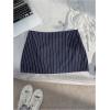 imageSHENHE Womens Striped Low Waist Mini Skirt Y2k Tie Front Bodycon Skirts with ShortsDark Blue