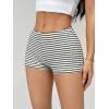 imageSHENHE Womens Striped Shorts Low Rise Bodycon Cute Mini Shorts Summer Casual ShortsBlack White