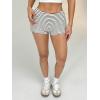 imageSHENHE Womens Striped Shorts Low Rise Bodycon Cute Mini Shorts Summer Casual ShortsBlack White