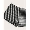 imageSHENHE Womens Striped Shorts Low Rise Bodycon Cute Mini Shorts Summer Casual ShortsBlack and White
