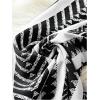 imageSHENHE Womens Striped Wide Leg Geo Print Boho Pants Belted Loose Flowy Palazzo PantsBlack and White