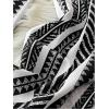 imageSHENHE Womens Striped Wide Leg Geo Print Boho Pants Belted Loose Flowy Palazzo PantsBlack and White