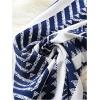 imageSHENHE Womens Striped Wide Leg Geo Print Boho Pants Belted Loose Flowy Palazzo PantsBlue and White