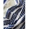 imageSHENHE Womens Striped Wide Leg Geo Print Boho Pants Belted Loose Flowy Palazzo PantsBlue and White