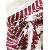 imageSHENHE Womens Striped Wide Leg Geo Print Boho Pants Belted Loose Flowy Palazzo PantsRed