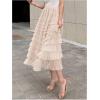 imageSHENHE Womens Tiered Mesh Tulle Skirt High Waisted A Line Flowy Layered Mid Tutu SkirtApricot