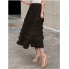 imageSHENHE Womens Tiered Mesh Tulle Skirt High Waisted A Line Flowy Layered Mid Tutu SkirtBlack
