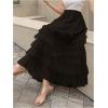 imageSHENHE Womens Tiered Mesh Tulle Skirt High Waisted A Line Flowy Layered Mid Tutu SkirtBlack