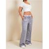 imageSHENHE Womens Wide Leg Low Rise Y2k Loose Sweatpants Floral Workout Lounge Pants TrousersGrey