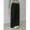 imageSHENHE Womens Wide Leg Pants Casual Drawstring Y2k Low Rise Lounge Pants Loose TrousersBlack