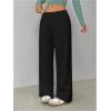 imageSHENHE Womens Wide Leg Pants Casual Drawstring Y2k Low Rise Lounge Pants Loose TrousersBlack