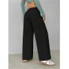 imageSHENHE Womens Wide Leg Pants Casual Drawstring Y2k Low Rise Lounge Pants Loose TrousersBlack