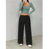 imageSHENHE Womens Wide Leg Pants Casual Drawstring Y2k Low Rise Lounge Pants Loose TrousersBlack