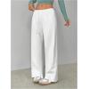 imageSHENHE Womens Wide Leg Pants Casual Drawstring Y2k Low Rise Lounge Pants Loose TrousersWhite