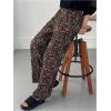 imageSHENHE Womens Y2k Leopard Pants Cheetah Print Straight Leg Elastic Waist Casual Baggy PantsBrown