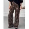 imageSHENHE Womens Y2k Leopard Pants Cheetah Print Straight Leg Elastic Waist Casual Baggy PantsBrown