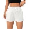 imageSHENHE Womens Drawstring Baggy Shorts Elastic Waist Wide Leg Summer Casual Shorts with PocketsWhite
