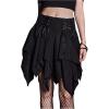 imageSHENHE Womens Goth Mini Skirt High Waist Asymmetrical Flowy Swing Grunge Punk Fairy SkirtBlack
