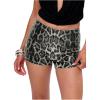 imageSHENHE Womens Leopard Print Sequin Shorts Low Rise Sparkly Mini Shorts Y2k Sexy RaveBlack