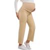 imageSHENHE Womens Maternity Jeans Over Belly High Waist Raw Hem Comfy Stretch Jean Denim PantsKhaki